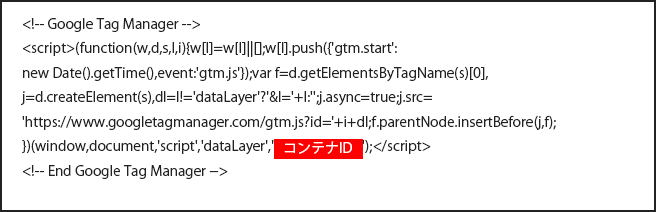 Googleタグマネージャー(GTM)のインストールコード(JavaScript版)